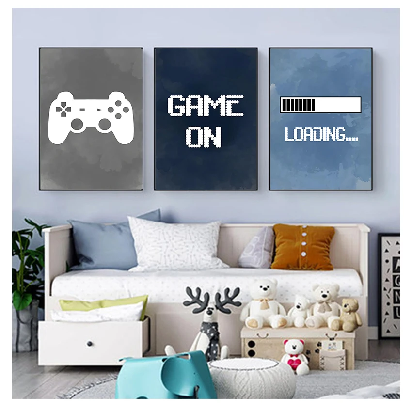 Gaming Accessories Bedroom - 어린이방 벽 장식, 게임 파티 포스터