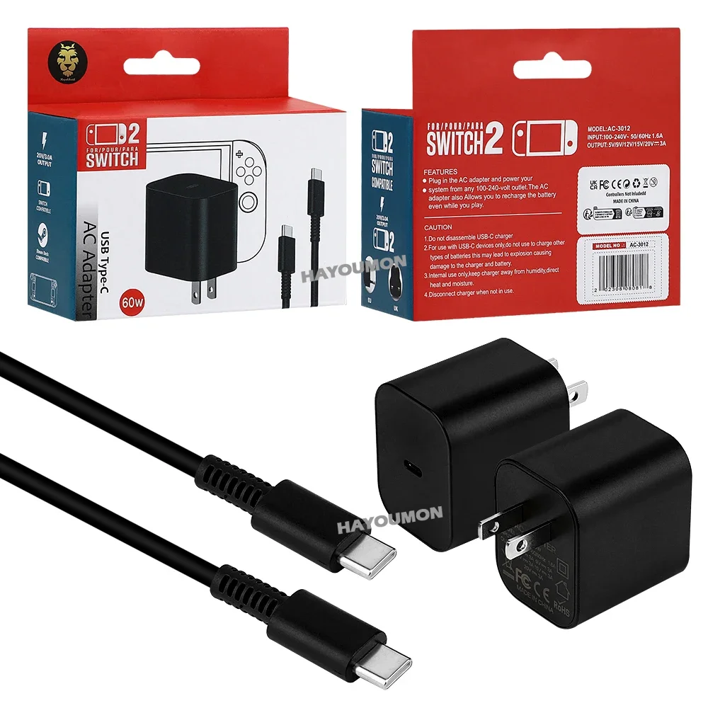 스위치 2용 AC 어댑터 고속 충전기 60W 타입-C  - Gaming Accessories Wall Mount 리뷰 및 가격