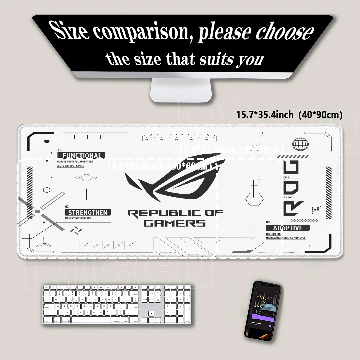 R-ROG 대형 게이밍 마우스 패드 A-ASUS PC  - Gaming Accessories Asus 리뷰 및 가격